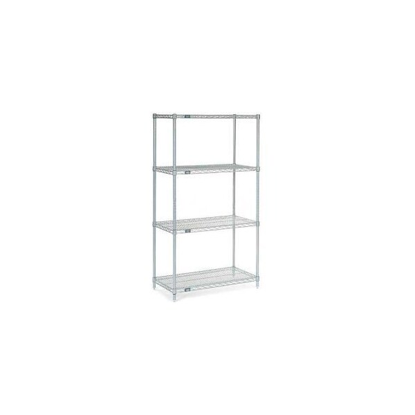 Global Equipment Nexelate Silver Epoxy Wire Shelving Starter 36"W x 21"D x 86"H 21368EP - main